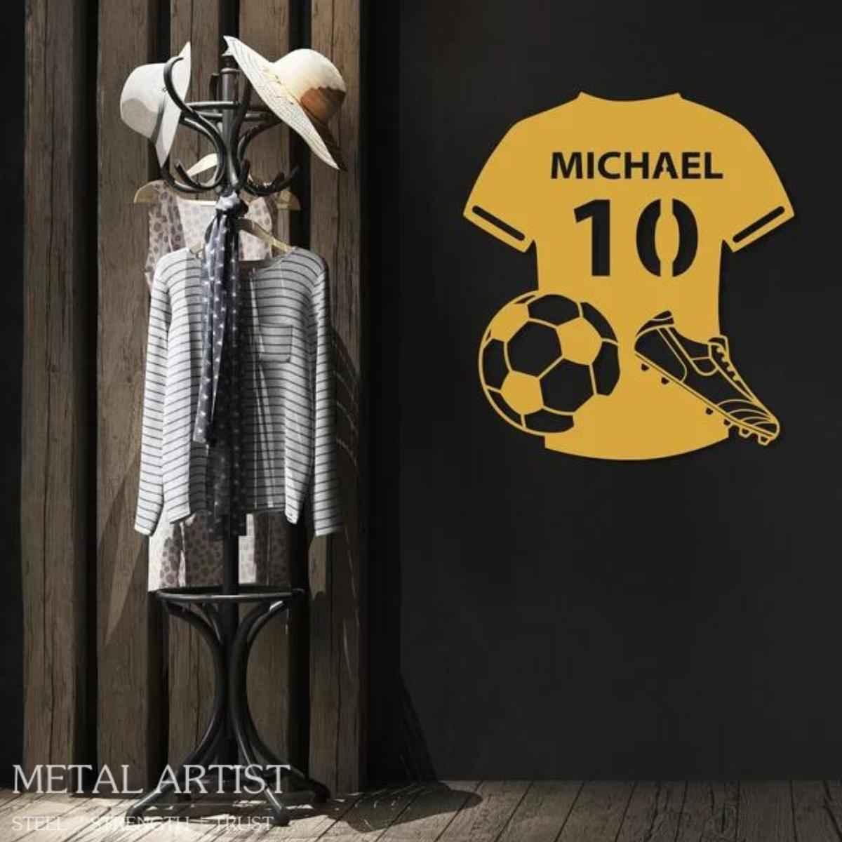 Custom Football Player Metal Sign | Customizable Metal Name Sign - Metal Artist